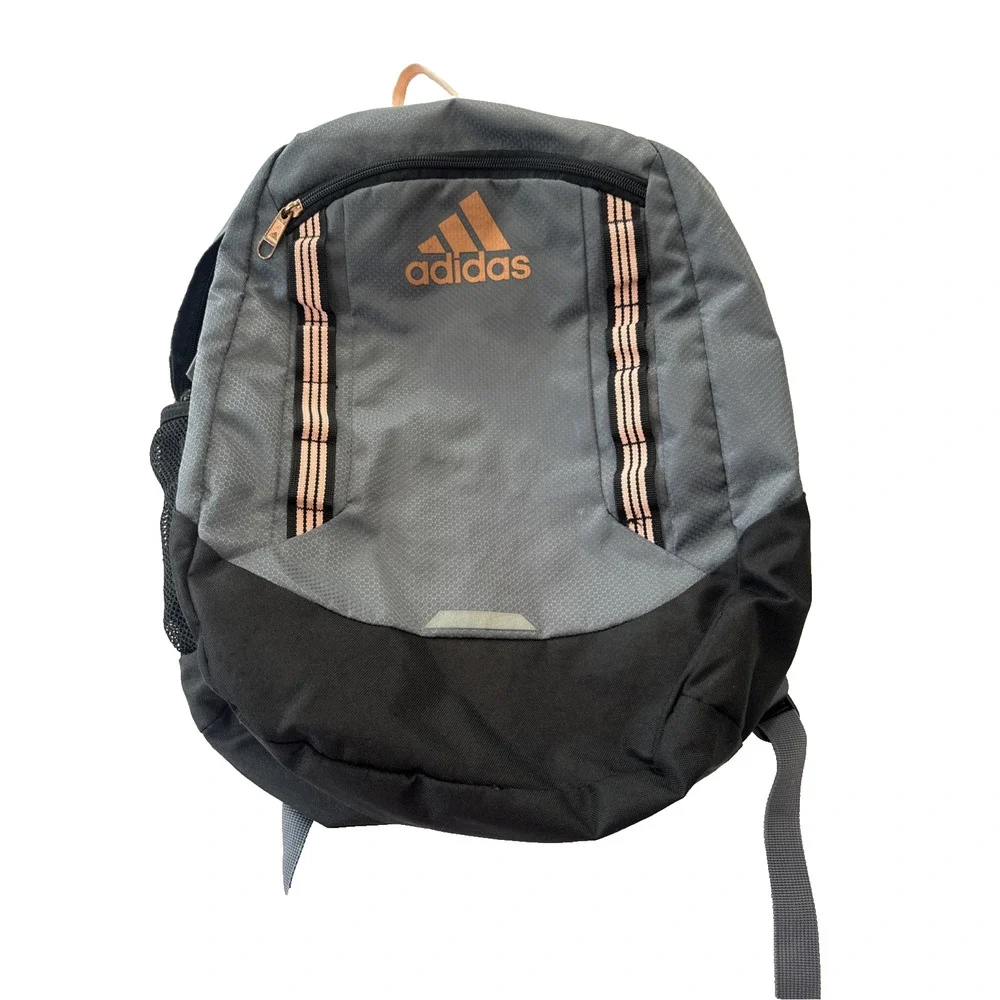 adidas Excel 6 Backpack Jersey Gray Rose Gold Laptop School Travel Book Bag